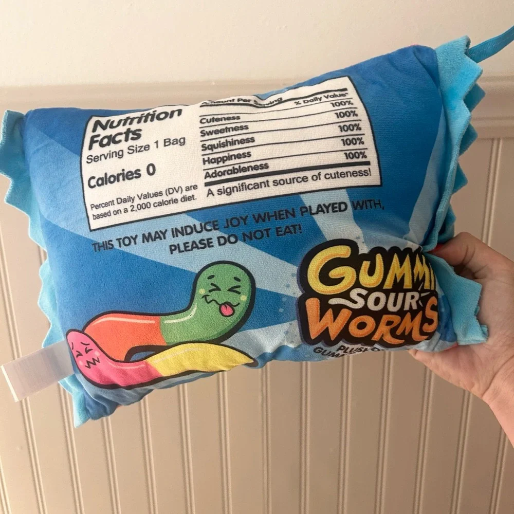Gummi Sour Worms Plush Toy - Multicolor